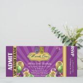 Purple Mardi Gras Party Billet Invitation (Debout devant)