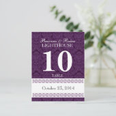 Purple Mariage damassé Numéro de table Réception d (Debout devant)