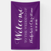 PURPLE Mariage de bienvenue bannière Rustic Gold (Vertical)