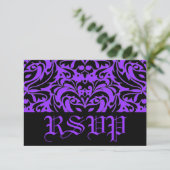 Purple Masquerade Damask Halloween Rsvp (Debout devant)
