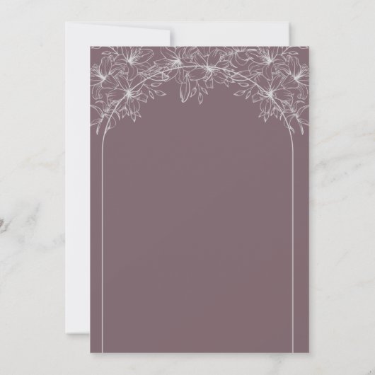 Purple Mauve Faire-part de mariage moderne (Dos)