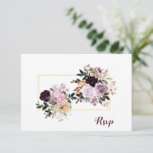 Purple Mauve Pink Gold Peonies Roses RSVP (Debout devant)
