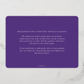 Purple MD Caduceus Graduation Faire-part photo (Verso)