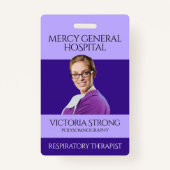 Purple Médicale Therapist Caduceus Hospital Badge (Devant)