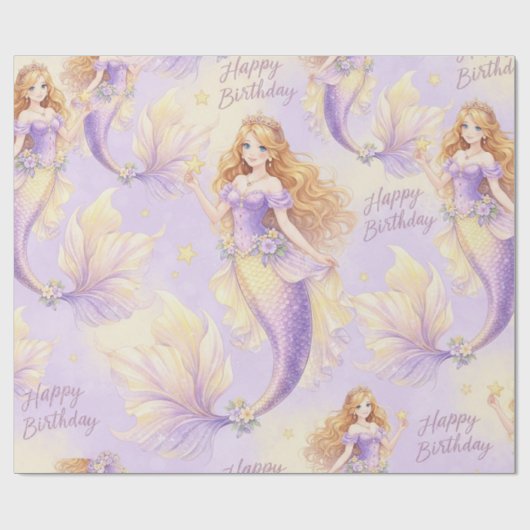 Purple mermaid  cadeaupapier (Vlak)