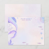 Purple Mermaid Nursery Note Card Kaart (Voorkant / Achterkant)