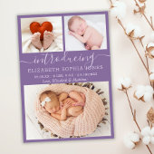Purple mignon fille Faire-part de naissance photo 