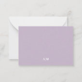Purple Minimalist Name Monogram Notitiekaartje (Achterkant)