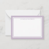 Purple Minimalist Name Monogram Notitiekaartje (Voorkant)