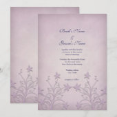 Purple Mist Floral Élégant Mariage Invitations (Devant / Derrière)