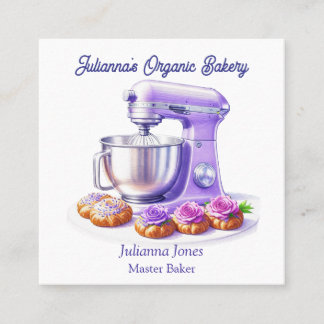Purple Mixer Bread Bakery Pastry Chef  Vierkante Visitekaartje