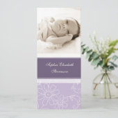 Purple Modèle photo Nouveau bébé Faire-part de nai (Debout devant)