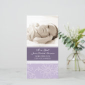 Purple Modèle photo Nouveau bébé Faire-part de nai (Debout devant)