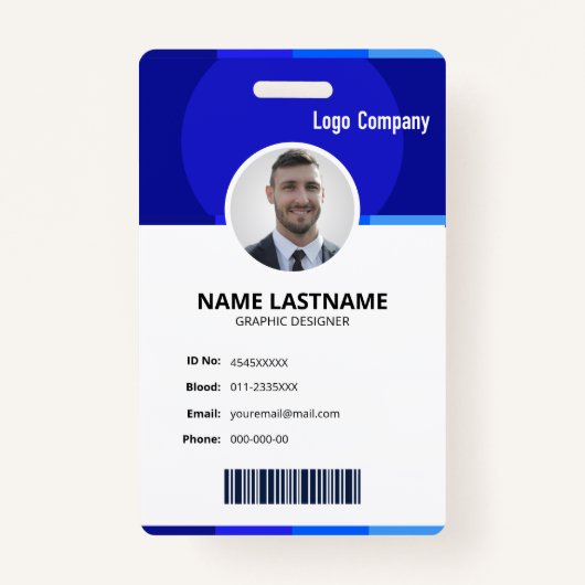 Purple Modern ID Identification Card Photo Badge (Devant)