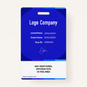 Purple Modern ID Identification Card Photo Badge (Dos)