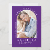Purple Modern Photo Graduation Invitation (Devant)