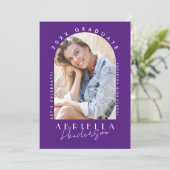 Purple Modern Photo Graduation Invitation (Debout devant)