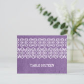 Purple moderne Bohème Numéro de table Carte postal (Debout devant)