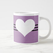 Purple Moderne Coeur Jumbo Mug (Droite)