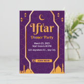 Purple moderne Ramadan Iftar Party Invitation (Debout devant)