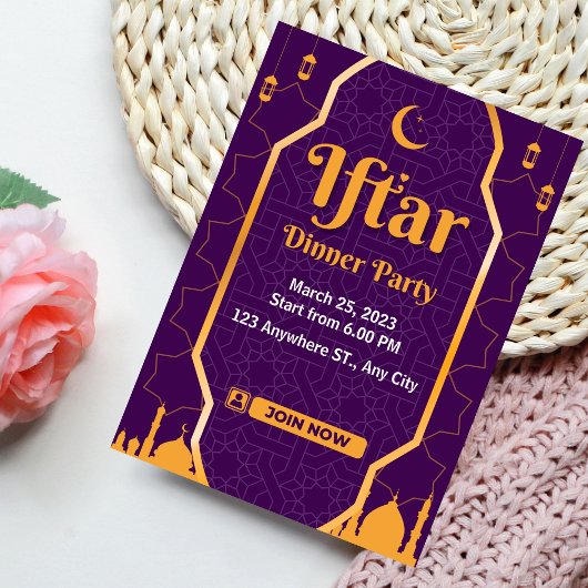 Purple moderne Ramadan Iftar Party Invitation