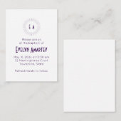 Purple Monogram Circle Baptism Invitation (Devant / Derrière)