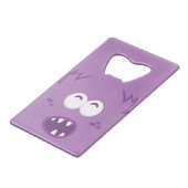 Purple Monster Face Carte de crédit Bottiner (Devant Angle)