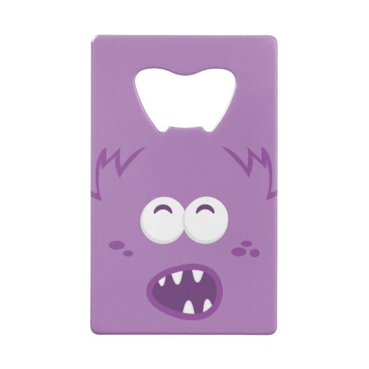 Purple Monster Face Carte de crédit Bottiner (Dos)