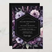 Purple Moody Nocturne Wedding Kaart (Voorkant / Achterkant)