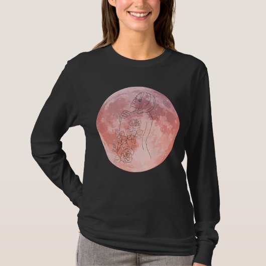 Purple Moon Goddess Art T-shirt (Voorkant)