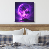 Purple Moon Island Dreamscape Canvas Afdruk (Insitu (Slaapkamer))