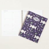 Purple Moon Phase Floral Pattern 2026 Planner (Devant avec enveloppe)