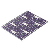 Purple Moon Phase Floral Pattern Spiral Notebook Notitieboek (Linkerzijde)