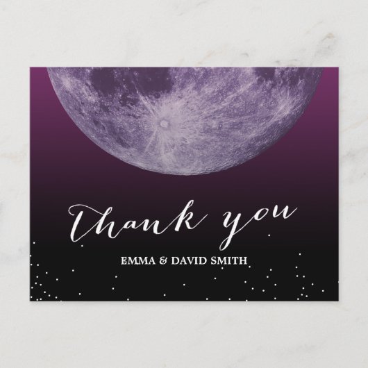 Purple Moon & Stars Merci Cartes (Devant)