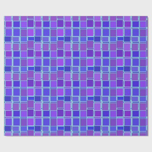 Purple Mosaic Squares Tile Pattern Cadeaupapier (Vlak)