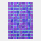 Purple Mosaic Squares Tile Pattern Theedoek (Verticaal)