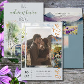 Purple Mountain Wildflowers Wedding Invitation