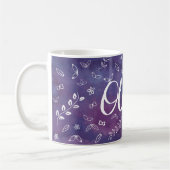 Purple mûre Nom Floral Mug personnalisé (Gauche)
