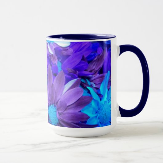 Purple N Turquoise Daisies Bouquet Mug (Droite)