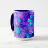 Purple N Turquoise Daisies Bouquet Mug (Devant gauche)