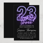 Purple Neon 23ème anniversaire Invitation (Devant / Derrière)