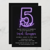 Purple Neon 5e anniversaire Invitation (Devant / Derrière)