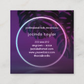 Purple Neon Lashes Carré Carte de visite (Dos)