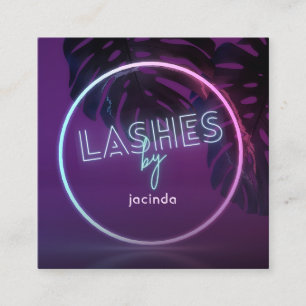 Purple Neon Lashes Carré Carte de visite