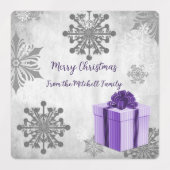 Purple Noël Cadeau de vacances Étiquettes de cuisi (Design 2)