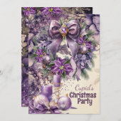 Purple Noël Fête Invitation (Devant / Derrière)