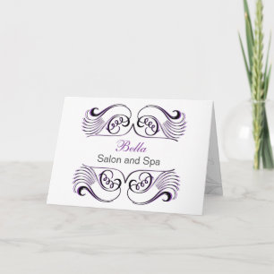 Purple noir & blanc Chic Business Merci Cartes