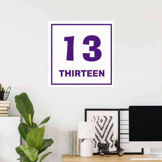 Purple numéro treize Poster (Bureau à domicile)