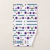 Purple Ocean Blue et Forest green : Points et lign (Serviette à main)