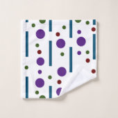 Purple Ocean Blue et Forest green : Points et lign (Gant de toilette)